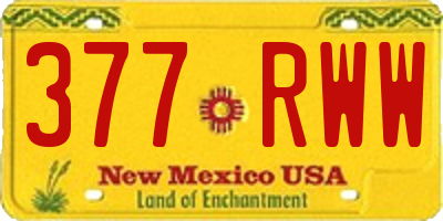 NM license plate 377RWW