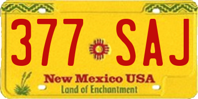NM license plate 377SAJ
