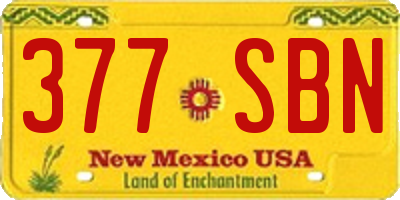 NM license plate 377SBN