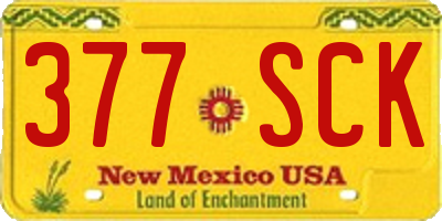 NM license plate 377SCK