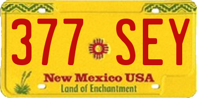 NM license plate 377SEY