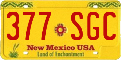 NM license plate 377SGC
