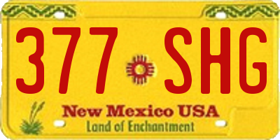 NM license plate 377SHG