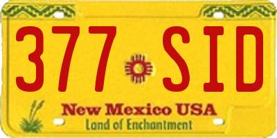 NM license plate 377SID