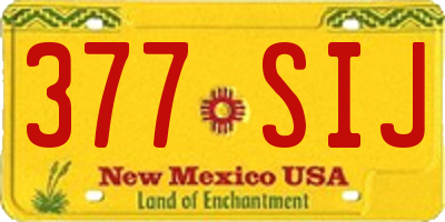 NM license plate 377SIJ