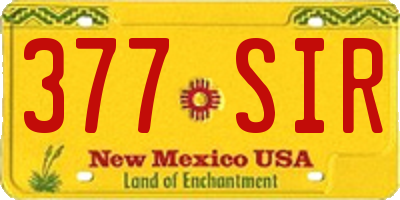NM license plate 377SIR