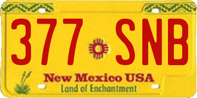 NM license plate 377SNB