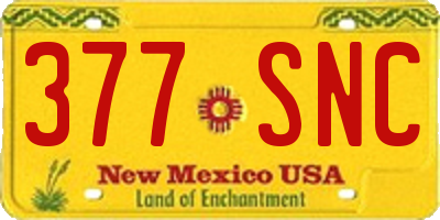 NM license plate 377SNC