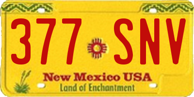 NM license plate 377SNV