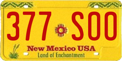 NM license plate 377SOO