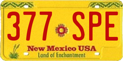 NM license plate 377SPE