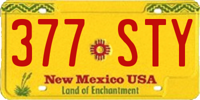 NM license plate 377STY