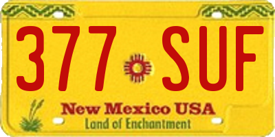 NM license plate 377SUF