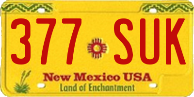 NM license plate 377SUK
