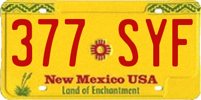 NM license plate 377SYF