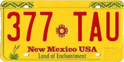 NM license plate 377TAU