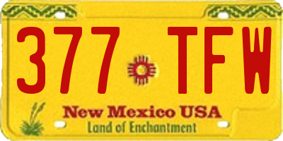 NM license plate 377TFW