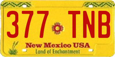 NM license plate 377TNB