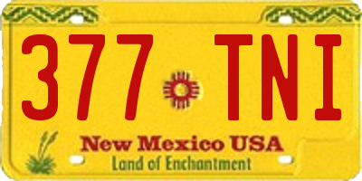 NM license plate 377TNI