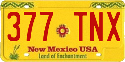 NM license plate 377TNX