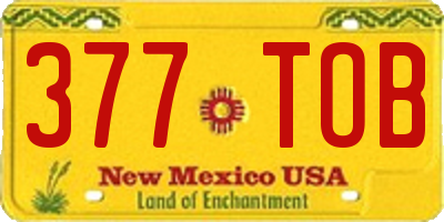 NM license plate 377TOB
