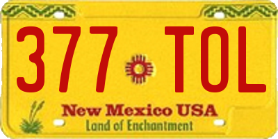 NM license plate 377TOL