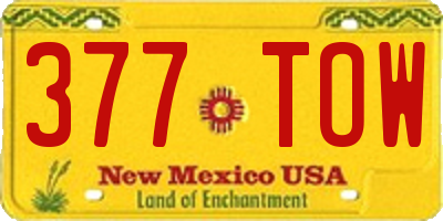 NM license plate 377TOW