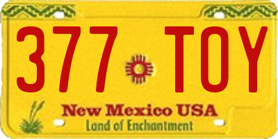 NM license plate 377TOY
