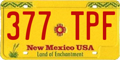 NM license plate 377TPF