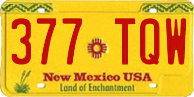 NM license plate 377TQW