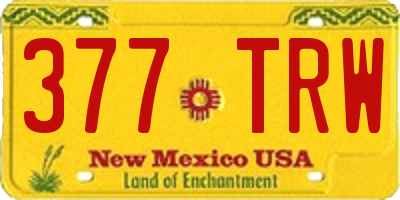 NM license plate 377TRW