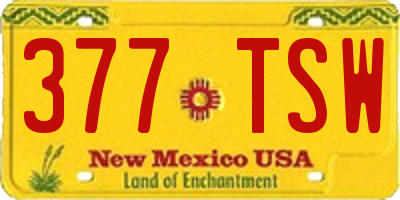 NM license plate 377TSW