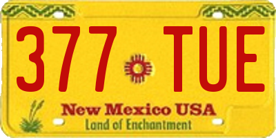 NM license plate 377TUE