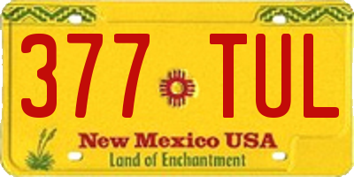 NM license plate 377TUL