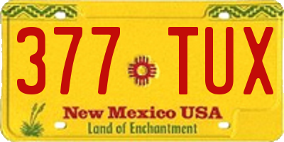 NM license plate 377TUX