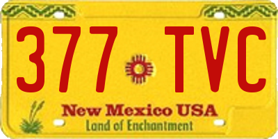 NM license plate 377TVC