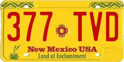 NM license plate 377TVD
