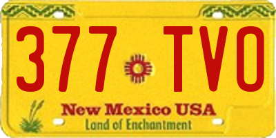 NM license plate 377TVO