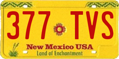 NM license plate 377TVS