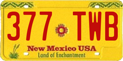 NM license plate 377TWB