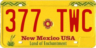 NM license plate 377TWC