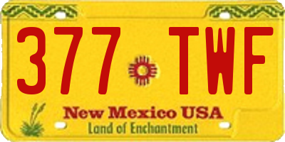 NM license plate 377TWF