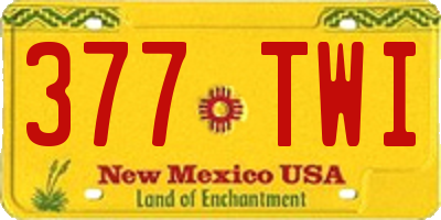 NM license plate 377TWI