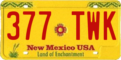 NM license plate 377TWK