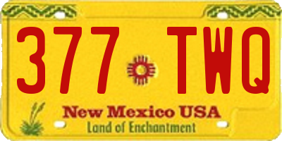 NM license plate 377TWQ