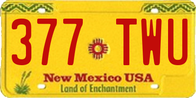 NM license plate 377TWU