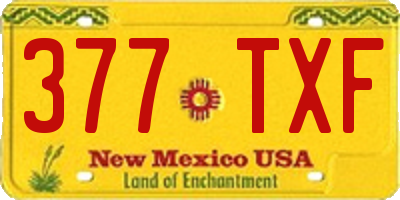 NM license plate 377TXF