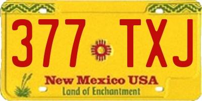 NM license plate 377TXJ
