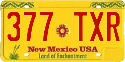 NM license plate 377TXR