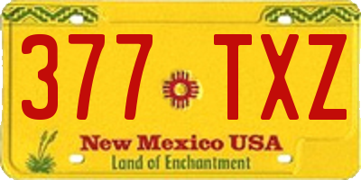 NM license plate 377TXZ